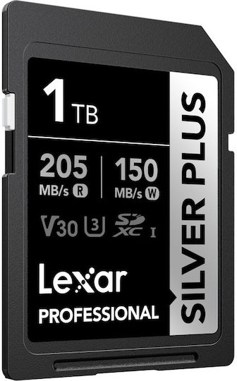 Lexar Professional Silver Plus 1066x Memory Card Lsdsipl001t-bnnng 1TB SDXC UHS-I U3 A2 V30