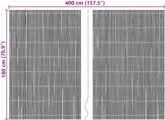 vidaXL Bamboo Fencing with Whole Reed Bamboo 1.8x4m