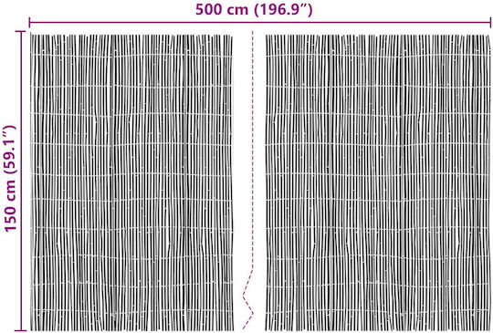 vidaXL Bambuszaun mit Ganzes Schilf Bambus 1,5x5m