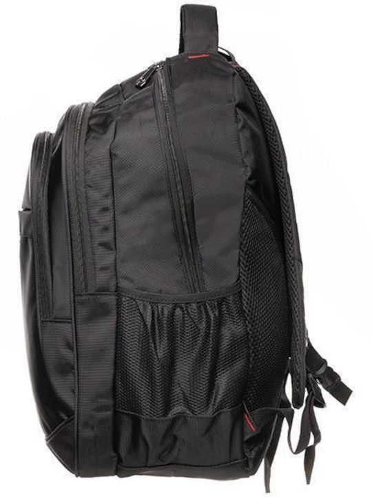 Rucsac Spacer Chicago Laptop 17" 3 Compartimente Buzunar Frontal 2 Buzunare Laterale 2 Mânere Poliester Impermeabil Negru