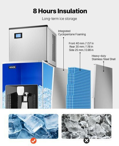 Vevor Ice Dispenser with Daily Production 136kg & Storage Capacity 80kg