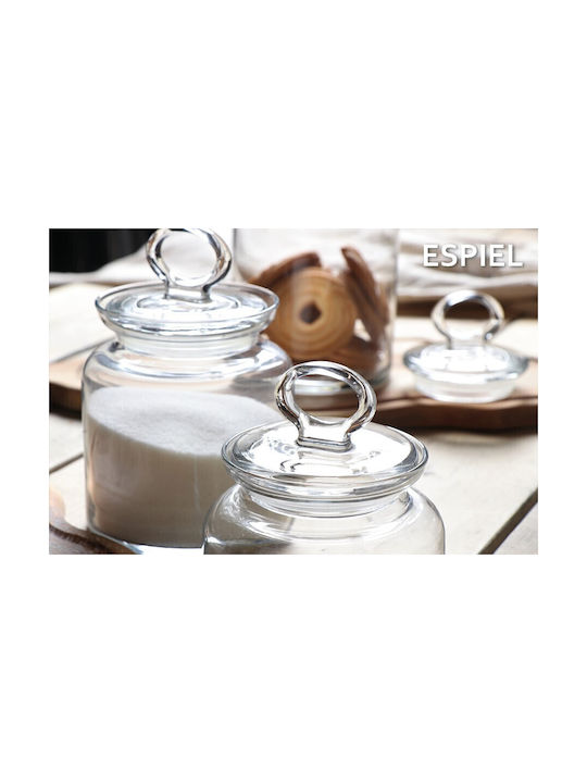Espiel Kitchen Σετ 6τμχ Βάζα Γενικής Χρήσης με Καπάκι Γυάλινο Διάφανο 11.8x13.6x13.6cm