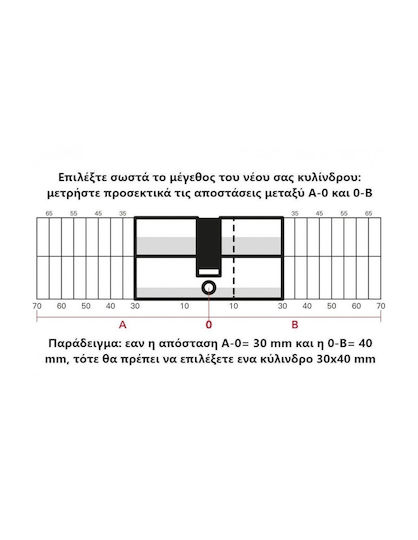 Thirard Lock Cylinder Security 80mm (40-40) with 3 Keys