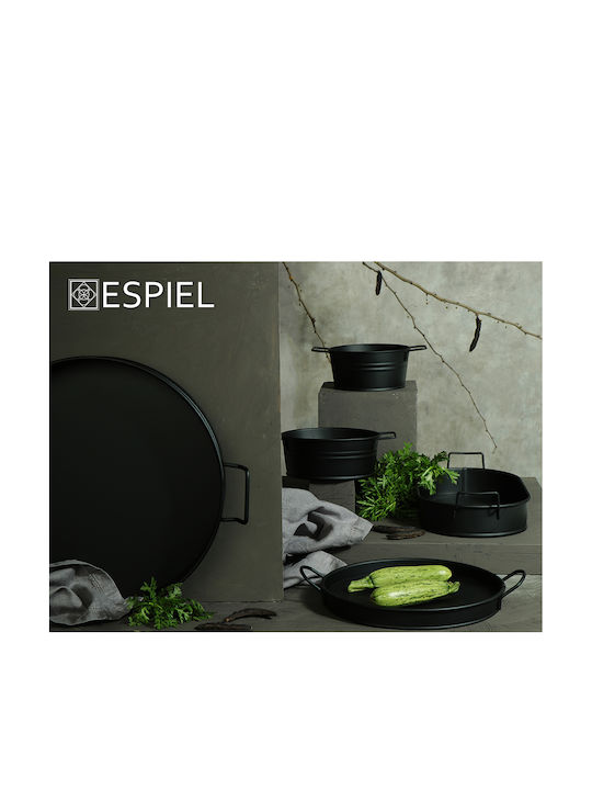 Espiel Метал Поднос за сервиране с Дръжки в Черен Цвят 21x21x7см TEM103 6бр