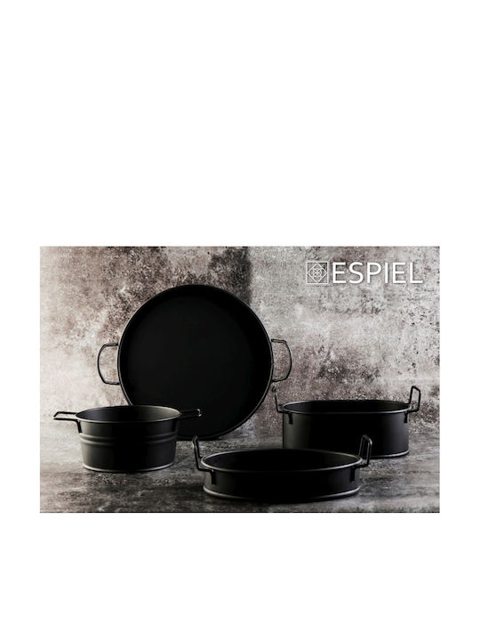 Espiel Метал Поднос за сервиране с Дръжки в Черен Цвят 21x21x7см TEM103 6бр
