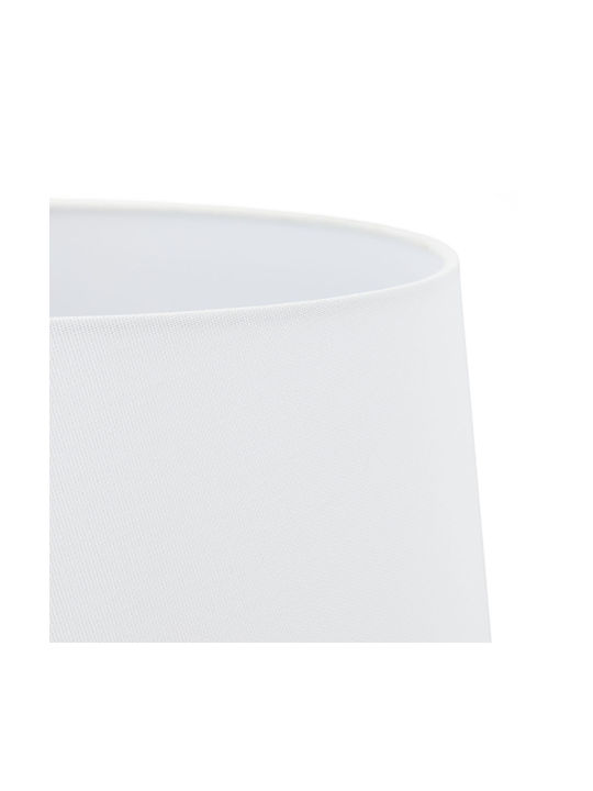 Relaxdays Material Textil Lampă de masă pentru Soclu E14 cu Abajur Alb și Bază Auriu