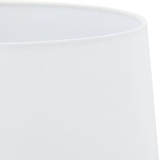 Relaxdays Stoff Tischlampe für Fassung E14 mit Weiß Schirm und Gold Basis