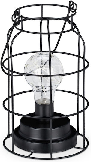 Relaxdays Metal Vintage Table Lamp LED with Black Shade and Base