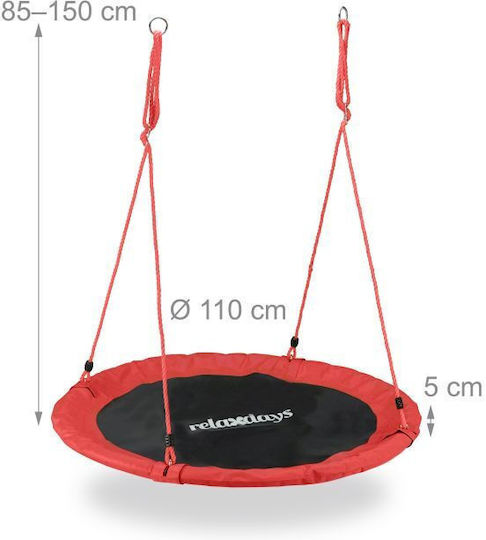 Relaxdays Fabric Hanging Swing Nest 110x110x110cm Red