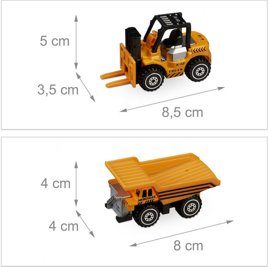 Set de Jucării 6 Piese Elicopter Stivuitor Excavator Autogreder Basculantă Excavator Mic pentru Copii de 3 Ani+