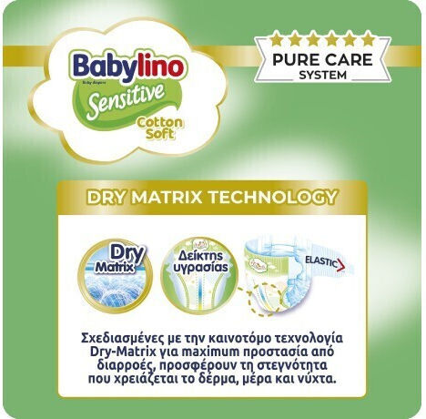 Babylino Tape Diapers Sensitive Cotton Soft No. 2 for 3-6kg 64pcs