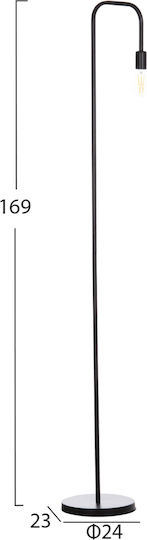 HomeMarkt Kramer Φωτιστικό Δαπέδου Υ169xΜ24εκ. με Ντουί για Λαμπτήρα E27 Μαύρο