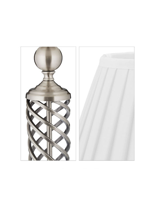 Relaxdays Vintage Lampa de podea Î157cm. cu Soclu pentru Bec E27 Alb
