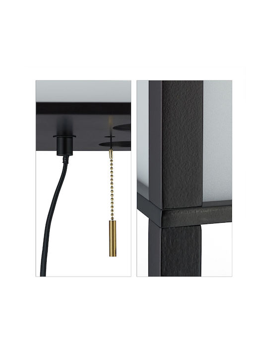 Relaxdays Lampa de podea Î161xL26cm. cu Soclu pentru Bec E27 Negru