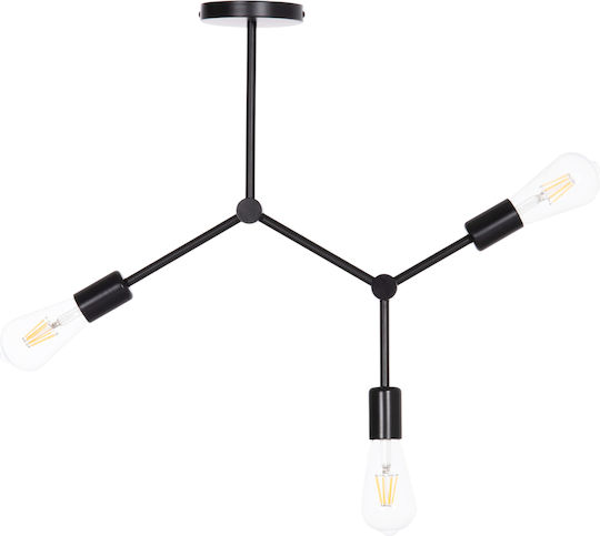 HomeMarkt Lighty Lumini Suspendate Negru Cu Bază De Bec E27 52x5x48cm