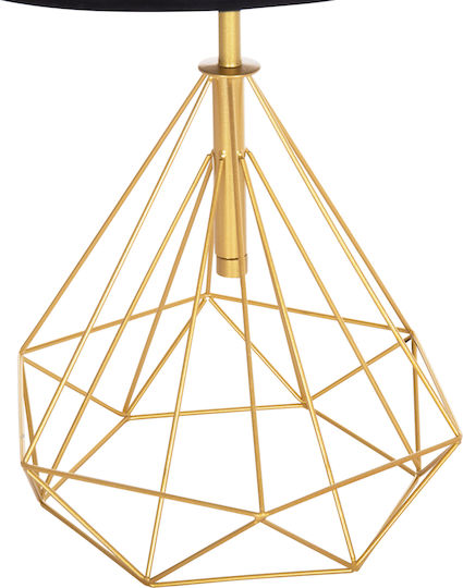 HomeMarkt Geilo Plastic Table Lamp for Socket E27 with Black Shade and Gold Base