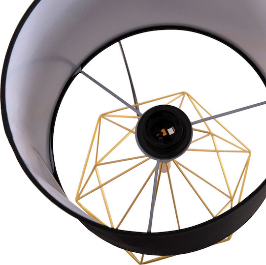 HomeMarkt Geilo Plastic Table Lamp for Socket E27 with Black Shade and Gold Base