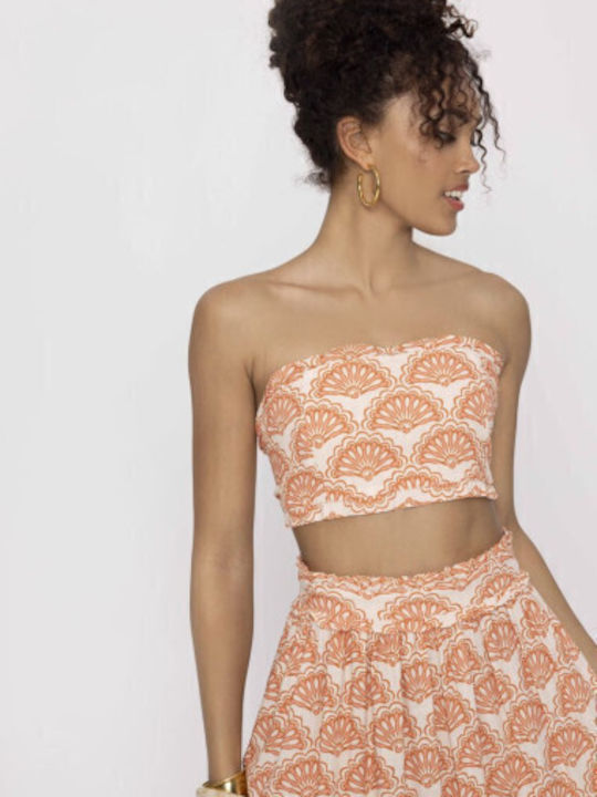 Suki Women's Summer Crop Top Linen Floral Floral