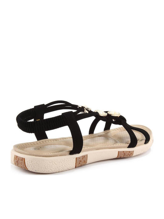 Women's Flat Sandals in Black Color