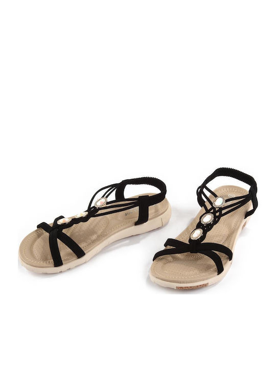 Women's Flat Sandals in Black Color