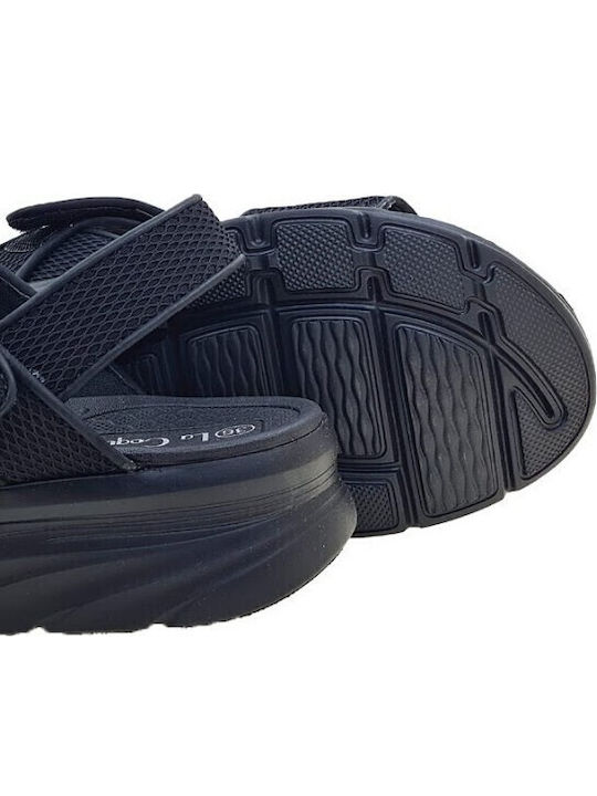 Γυναικεία Ανατομικά Σανδάλια Flatforms Μαύρα