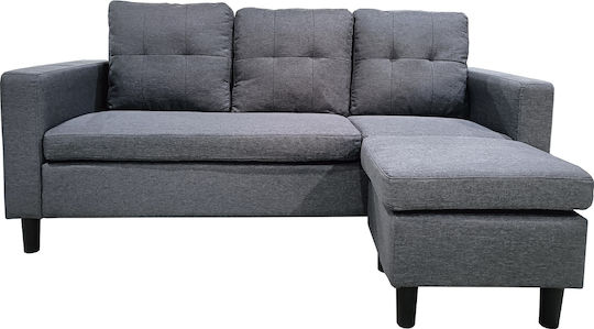 Gretel Corner Couch with Reversible Angle Gray 182x122x70 cm