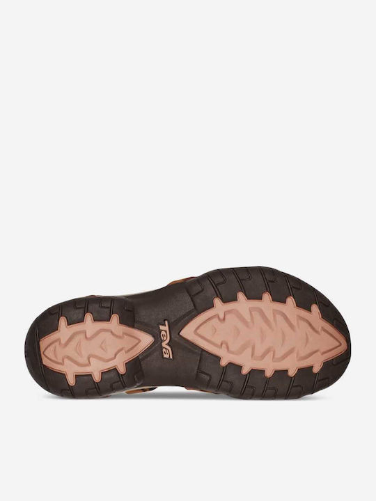 Tirra Leather Δερμάτινα Γυναικεία Σανδάλια Sporty Καφέ