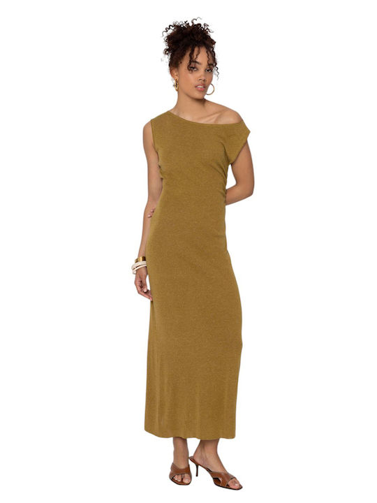 Kynthia Summer Maxi Knitted Dress Khaki