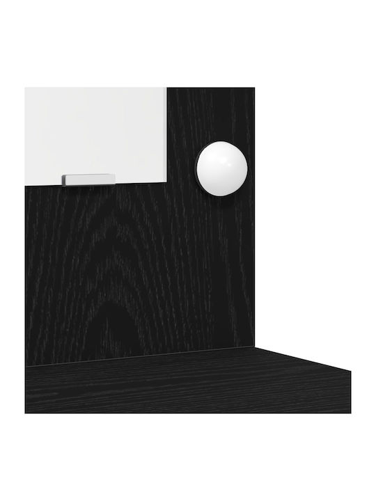 Masută De Toaletă De Podea Din Lemn Negru Prelucrat Cu Oglindă 50x41x135cm