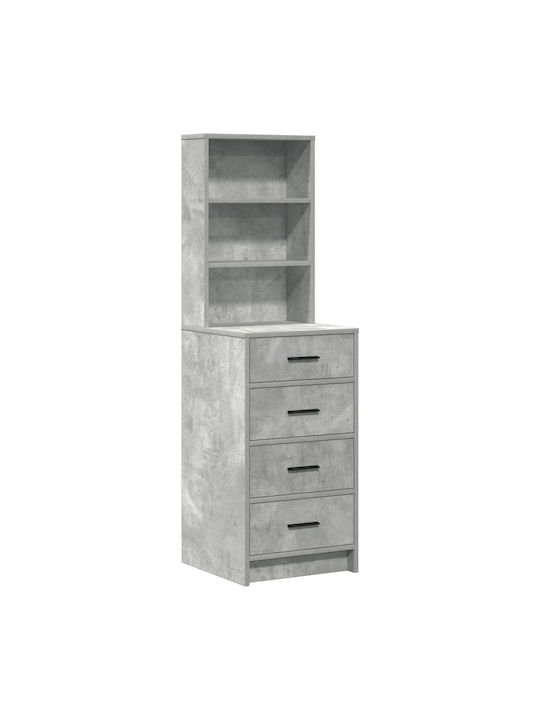 Bodenstehende Schminktisch Schlafzimmer Holz Grau Beton mit Spiegel 40x41x75cm