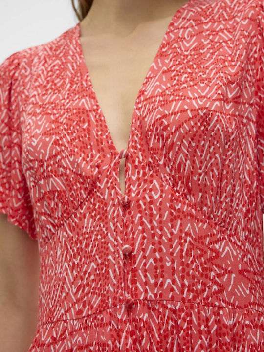 Midi Shirt Dress Red