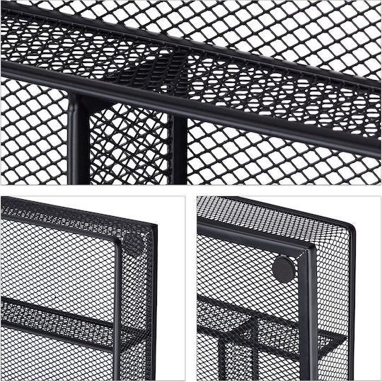 Relaxdays Tăvi Pentru Tacâmuri De Sertar Metalică 40.6x28.6x5.1cm Neagră