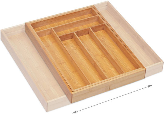 Relaxdays Tăvi Pentru Tacâmuri De Sertar Din Lemn 45.5x32.5x5cm Bej