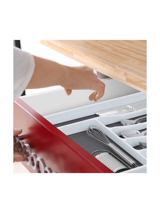 Relaxdays Drawer Cutlery Tray Plastic 40x33x4.5cm White
