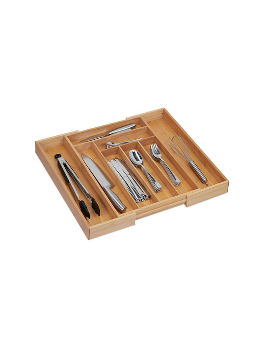 Relaxdays Tăvi Pentru Tacâmuri De Sertar Din Lemn 45.5x32.5x5cm Bej