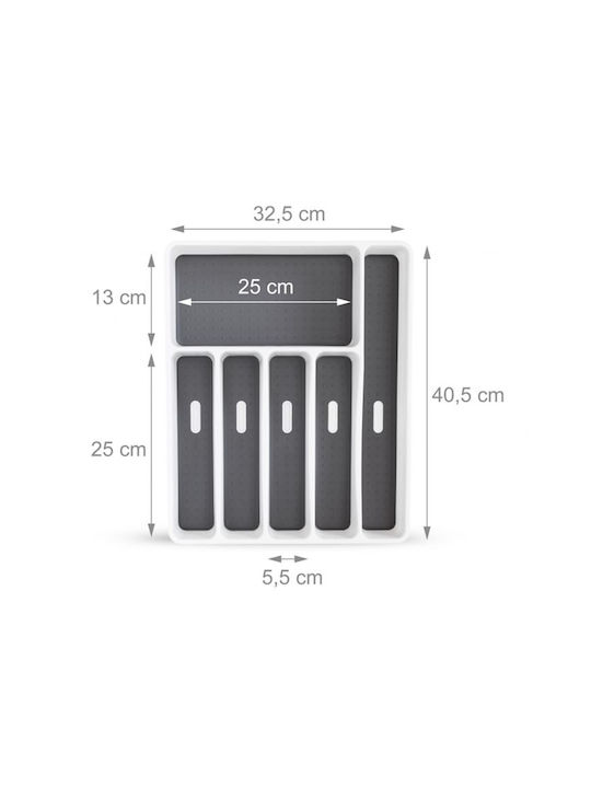 Relaxdays Tăvi Pentru Tacâmuri De Sertar Din Plastic 40.5x32.5x5cm Albă