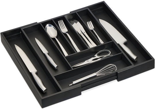 Relaxdays Divizoare de sertar Lemn în Negru Culori 33.5x5x44.5cm Relaxdays Divizoare de sertar Lemn în Negru Culori 33.5x5x44.5cm