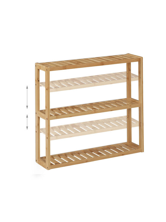 Relaxdays Raft Montat Pe Perete De Baie Din Bambus 54x60x15cm Maro