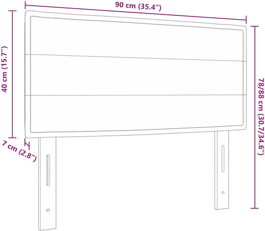 vidaXL Табла За Легло Дървено Черно 90x88см
