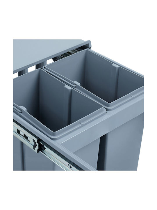 Relaxdays Coș De Gunoi Pentru Dulap Plastic Gri 15lt