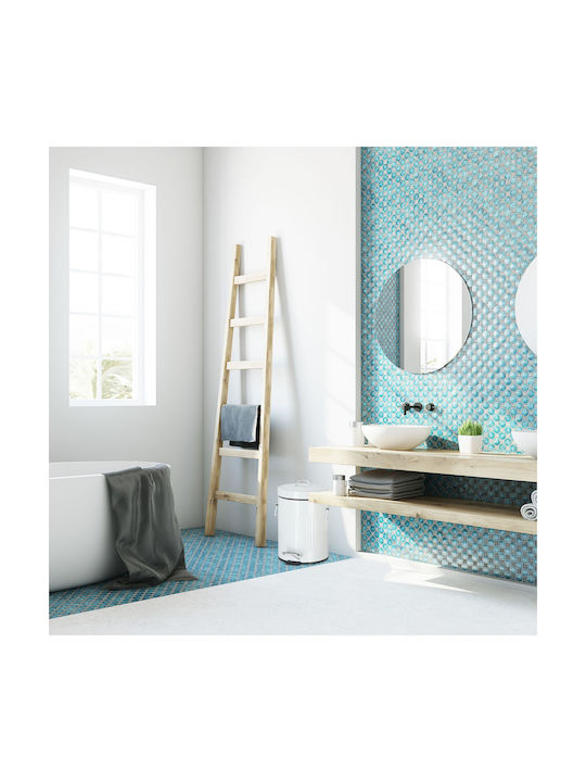 Relaxdays Waste Bin Waste Metallic with Pedal White 3lt 1pcs