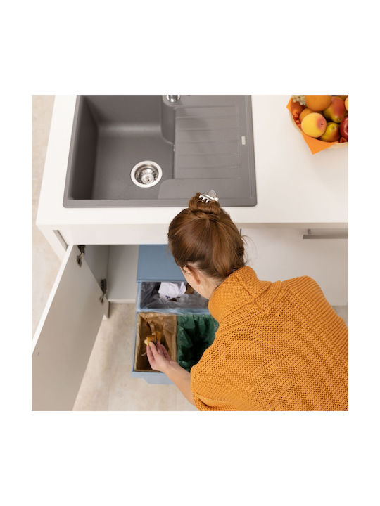 Relaxdays Coș De Gunoi Pentru Dulap Plastic Gri 15lt