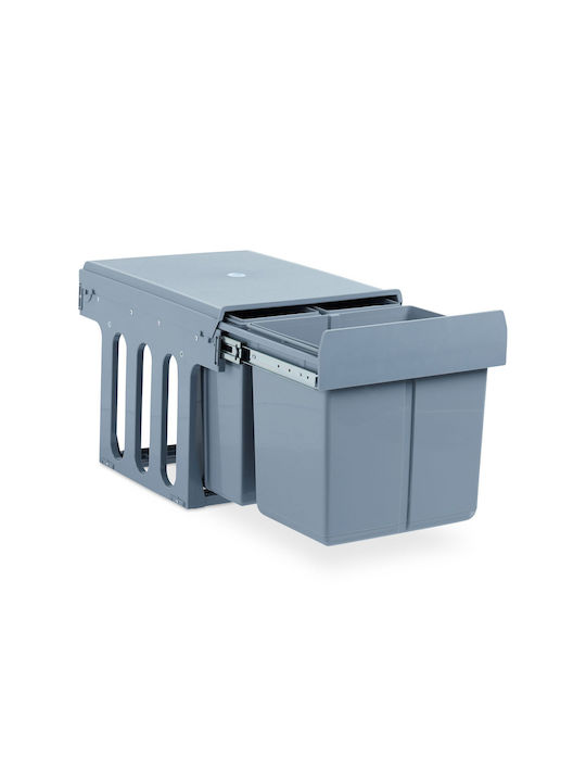 Relaxdays Coș De Gunoi Pentru Dulap Plastic Gri 15lt