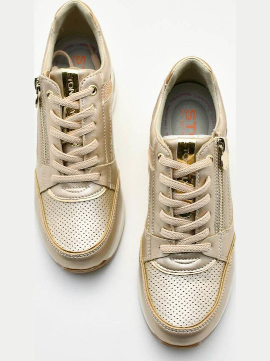 1 Laminated Sneakers Beige - Gold