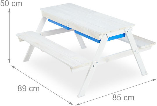 Set Masă cu Scaune pentru Copii pentru Desen din Plastic Alb Relaxdays