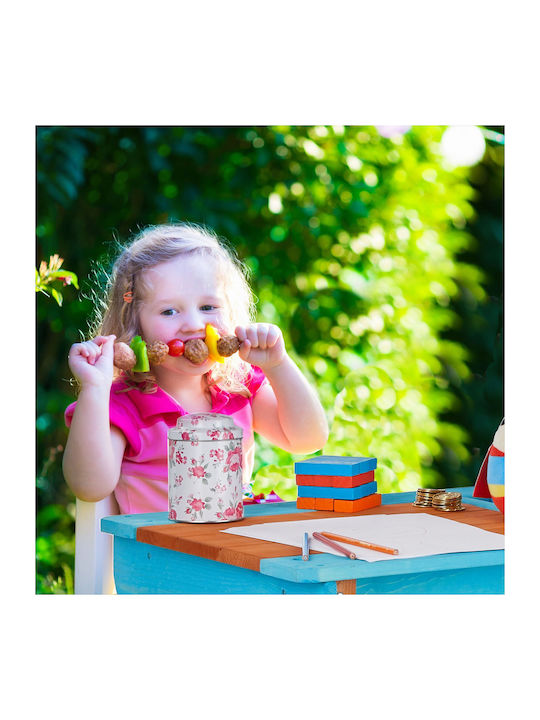 Kids Table Set with Chairs Made of Light Blue Wood Relaxdays