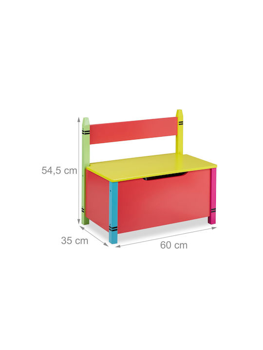 Relaxdays Children's Storage Box made of Fabric Multicolour 54.5x60x35cm 1pcs