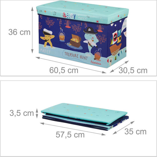 Relaxdays Kinder Aufbewahrungsbox Faltbar aus Stoff 36x60.5x30.5cm 1Stück