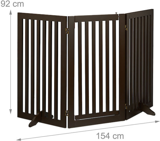 Relaxdays Pliabil Ușă de siguranță din Plastic în Culoare Maro 154x92cm 1buc
