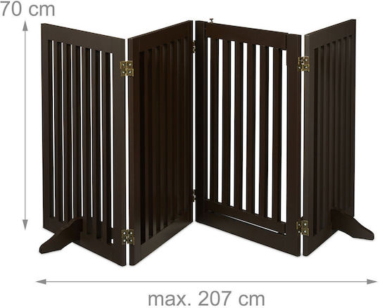 Relaxdays Pliabil Ușă de siguranță din Plastic în Culoare Maro 207x70cm 1buc